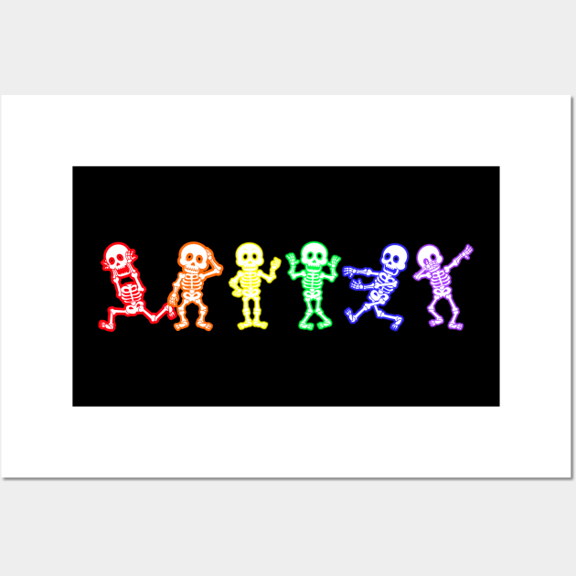 Gay Skeletons Funny Pride LGBT Halloween Wall Art by cytoplastmaximume